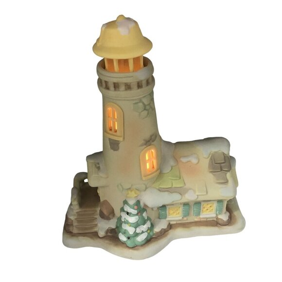 Helen Steiner Rice Collection Windows Of Gold Lighted Ceramic Lighthouse - Picture 5 of 13